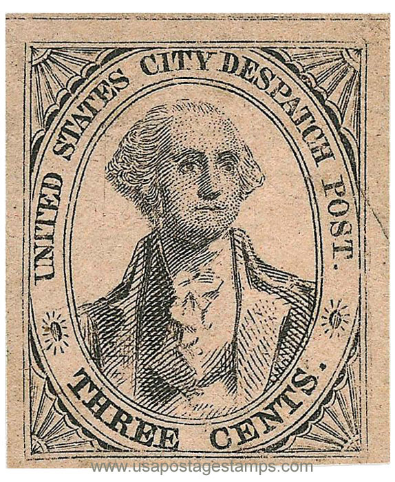 US 1842 Carriers' Stamp 3c. New York, N.Y. Scott. 6LB2