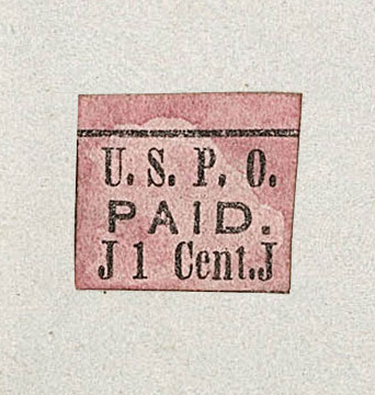 US 1849 Carriers' Stamp 1c. New York, N.Y. Scott. 7LB5