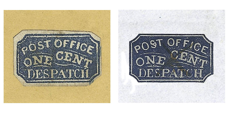 US 1850 Carriers' Stamp 1c. Baltimore, Maryland Scott. 1LB2