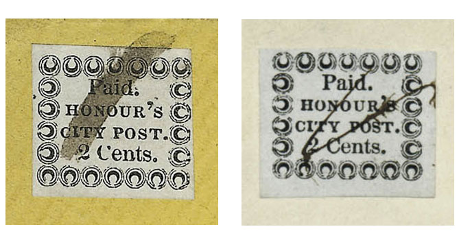 US 1851 Carriers' Stamp 2c. Charleston, South Carolina Scott. 4LB8a