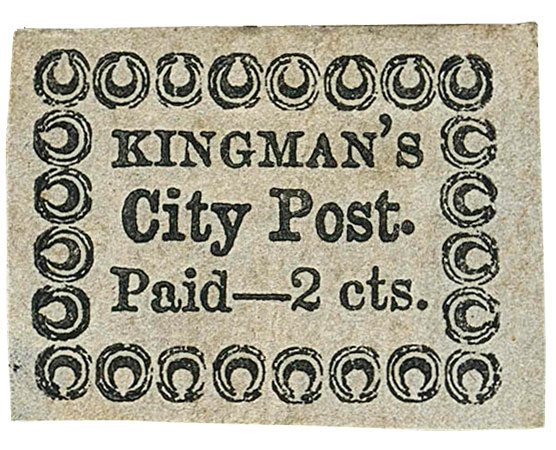 US 1858 Carriers' Stamp 2c. Charleston, South Carolina Scott. 4LB13