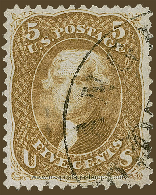 US 1861 Thomas Jefferson (1743-1826) 5c. Scott. 67