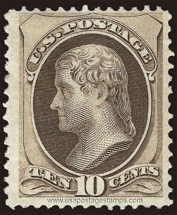 US 1870 Thomas Jefferson (1743-1826) 10c. Scott. 139A