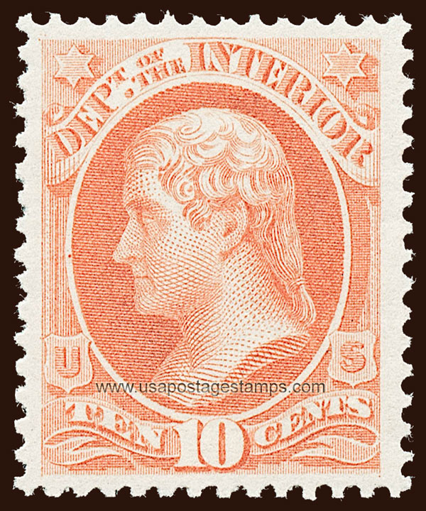 US 1873 Thomas Jefferson (1743-1826) 10c. Official Scott. O19