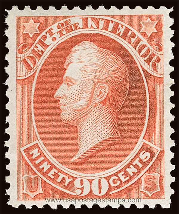 US 1873 Commodore Oliver Hazard Perry (1785-1819) 90c. Official Scott. O24