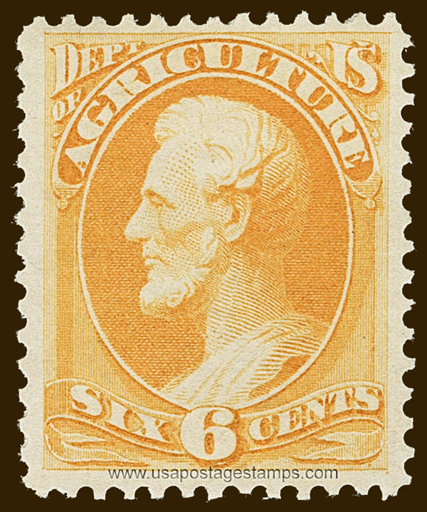 US 1873 Abraham Lincoln (1809-1865) 6c. Official Scott. O4