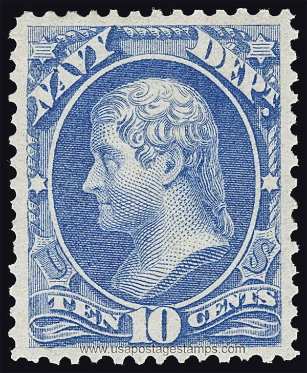 US 1873 Thomas Jefferson (1743-1826) 10c. Official Scott. O40