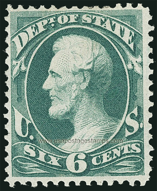 US 1873 Abraham Lincoln (1809-1865) 6c. Official Scott. O60