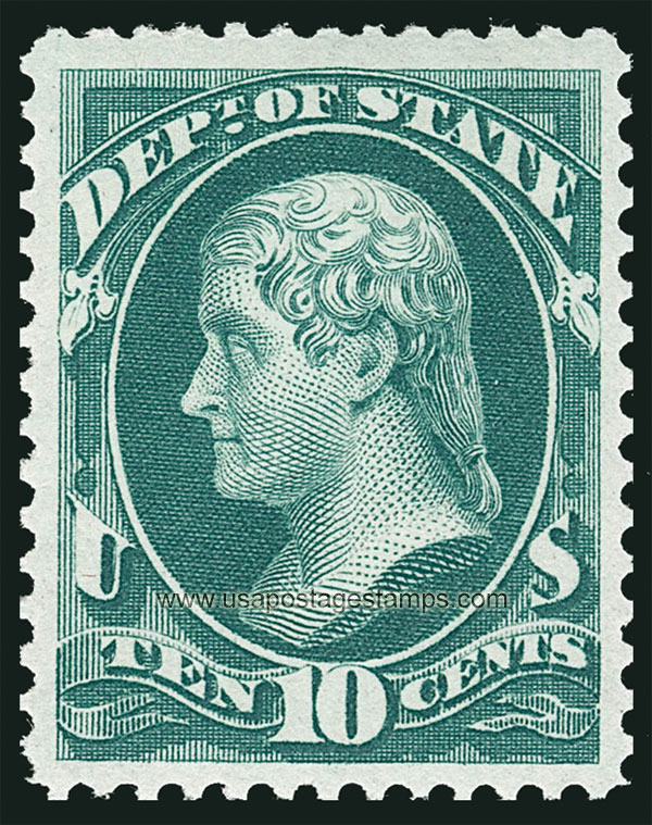 US 1873 Thomas Jefferson (1743-1826) 10c. Official Scott. O62