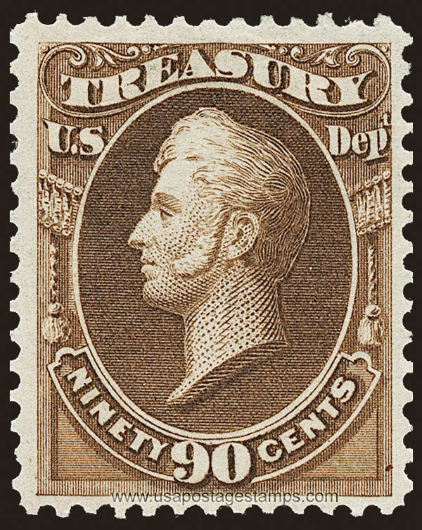 US 1873 Commodore Oliver Hazard Perry (1785-1819) 90c. Official Scott. O82