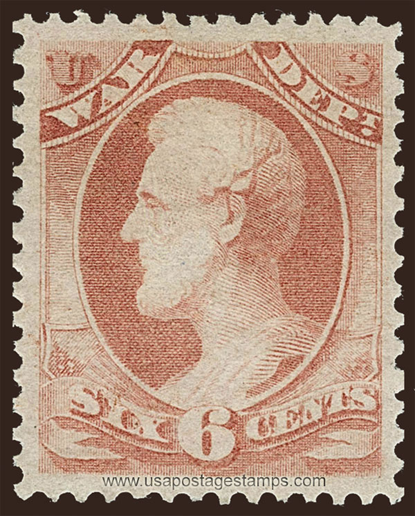 US 1873 Abraham Lincoln (1809-1865) 6c. Official Scott. O86