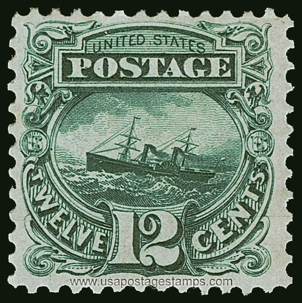 US 1875 Ocean liner SS Adriatic (1871) 12c. Scott. 128