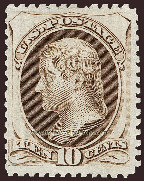 US 1875 Thomas Jefferson (1743-1826) 10c. Scott. 172