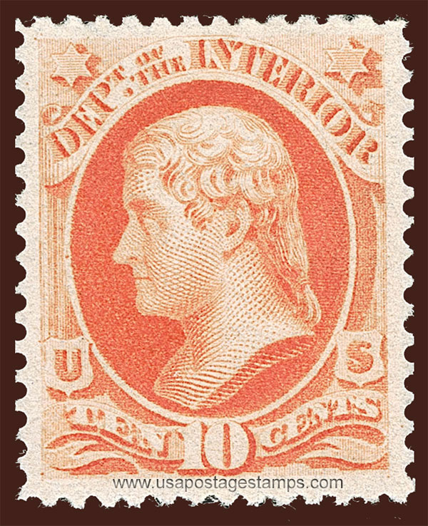 US 1879 Thomas Jefferson (1743-1826) 10c. Official Scott. O100