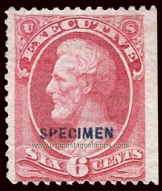 US 1879 Abraham Lincoln (1809-1865) 6c. Official OVPT. Scott. O13S