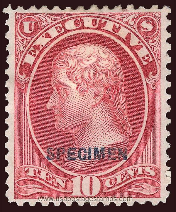 US 1879 Thomas Jefferson (1743-1826) 10c. Official OVPT. Scott. O14S