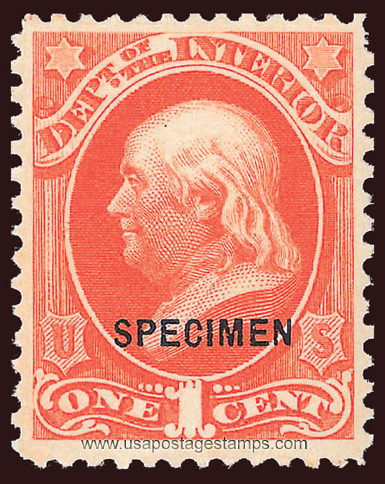 US 1879 Benjamin Franklin (1706-1790) 1c. Official OVPT. Scott. O15S