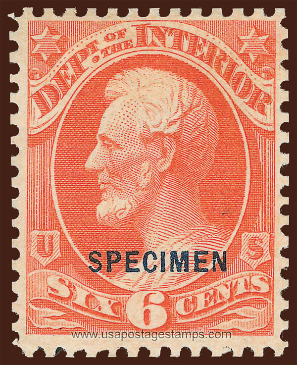 US 1879 Abraham Lincoln (1809-1865) 6c. Official OVPT. Scott. O18S
