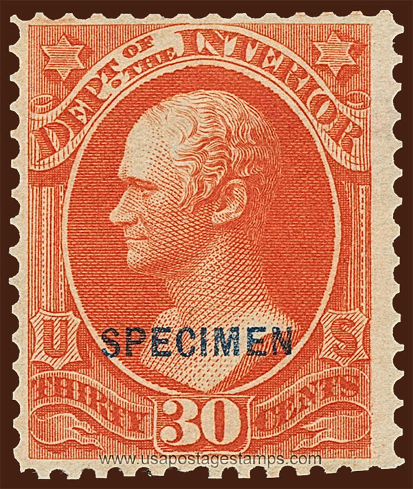 US 1879 Alexander Hamilton (1757-1804) 30c. Official OVPT. Scott. O23S