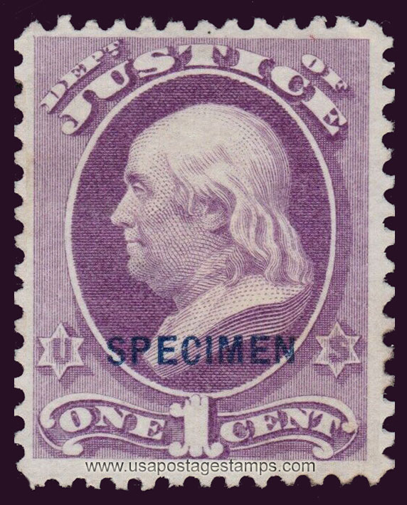 US 1879 Benjamin Franklin (1706-1790) 1c. Official OVPT. Scott. O25S