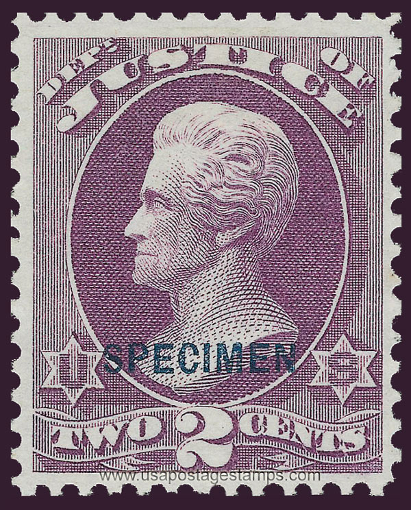 US 1879 Andrew Jackson (1767-1845) 2c. Official OVPT. Scott. O26S