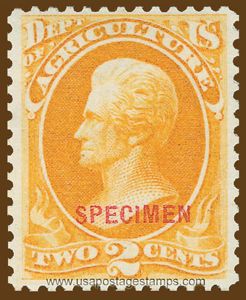 US 1879 Andrew Jackson (1767-1845) 2c. Official OVPT. Scott. O2S
