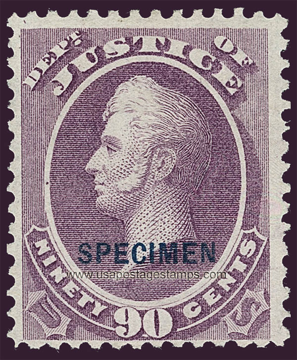 US 1879 Commodore Oliver Hazard Perry (1785-1819) 90c. Official OVPT. Scott. O34S