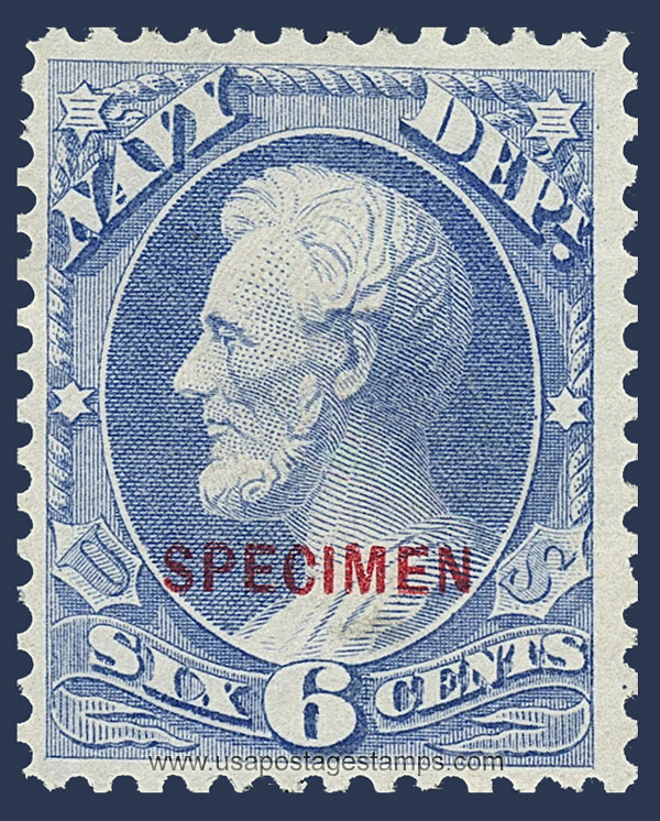 US 1879 Abraham Lincoln (1809-1865) 6c. Official OVPT. Scott. O38S