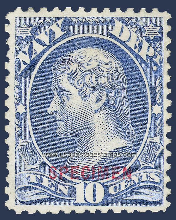 US 1879 Thomas Jefferson (1743-1826) 10c. Official OVPT. Scott. O40S
