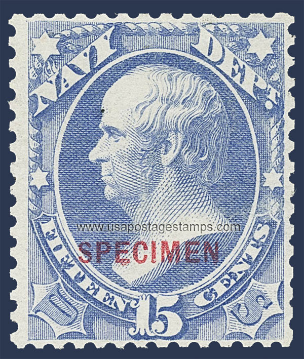 US 1879 Daniel Webster (1782-1852) 15c. Official OVPT. Scott. O42S