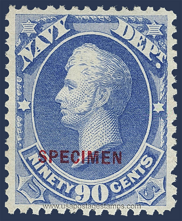 US 1879 Commodore Oliver Hazard Perry (1785-1819) 90c. Official OVPT. Scott. O45S