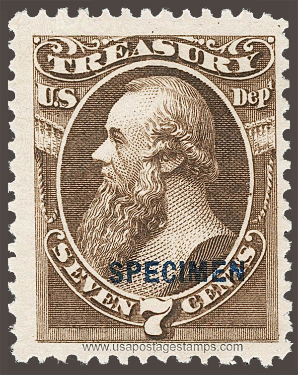 US 1879 Edwin McMasters Stanton (1814-1869) 7c. Official OVPT. Scott. O76S