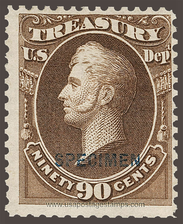 US 1879 Commodore Oliver Hazard Perry (1785-1819) 90c. Official OVPT. Scott. O82S