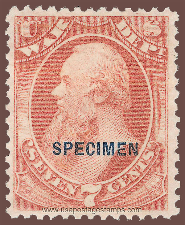 US 1879 Edwin McMasters Stanton (1814-1869) 7c. Official OVPT. Scott. O87S