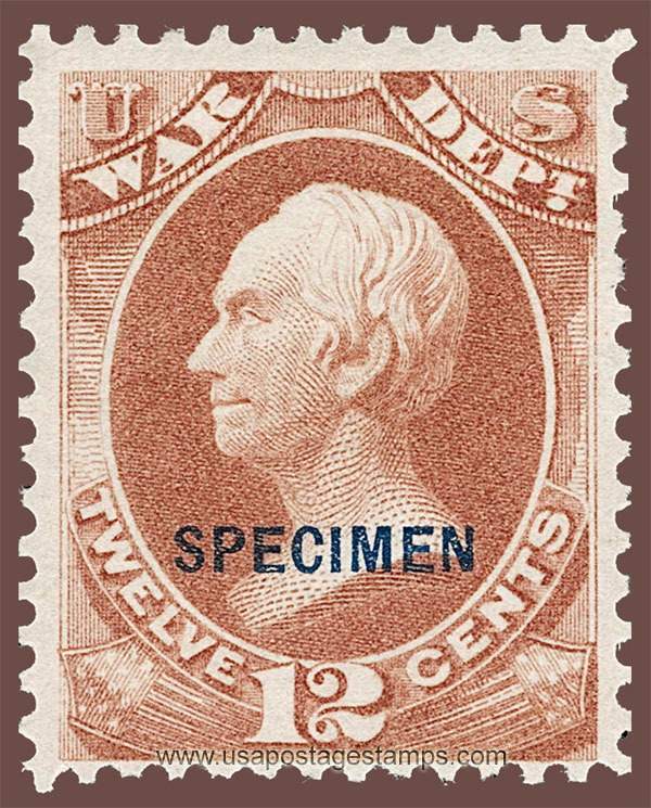 US 1879 Henry Clay (1777-1852) 12c. Official OVPT. Scott. O89S