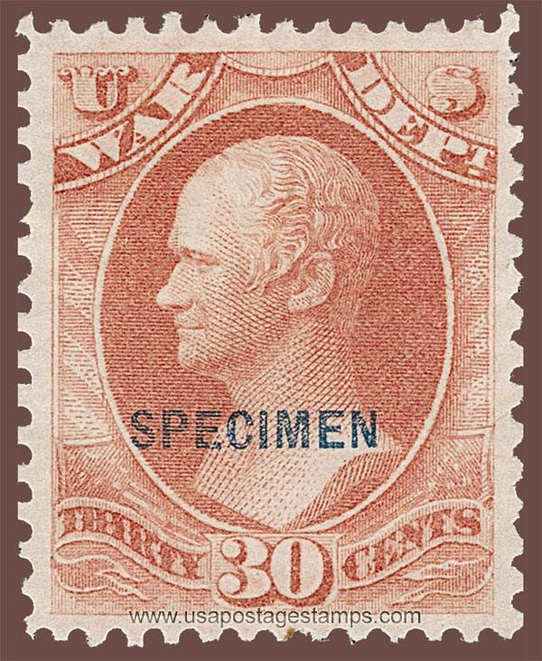 US 1879 Alexander Hamilton (1757-1804) 30c. Official OVPT. Scott. O92S