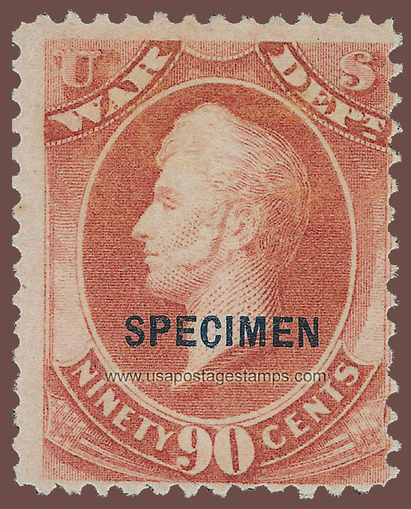 US 1879 Commodore Oliver Hazard Perry (1785-1819) 90c. Official OVPT. Scott. O93S