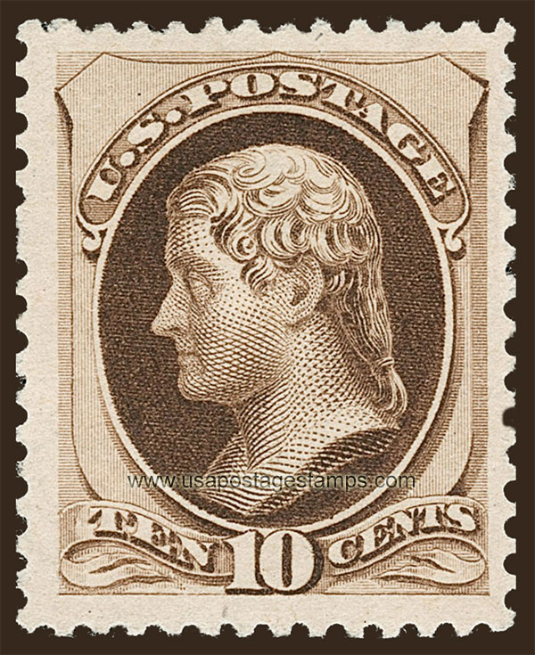 US 1880 Thomas Jefferson (1743-1826) 10c. Scott. 197