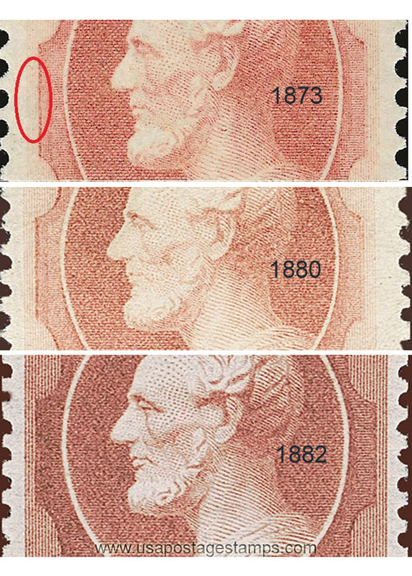 US 1882 Abraham Lincoln (1809-1865) 6c. Scott. 208 details