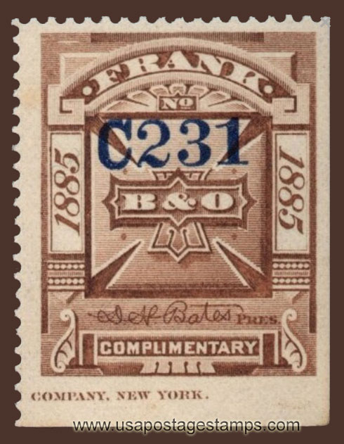 US 1885 Baltimore & Ohio Telegraph Companies 'Frank' 0c. Barefoot BO5a
