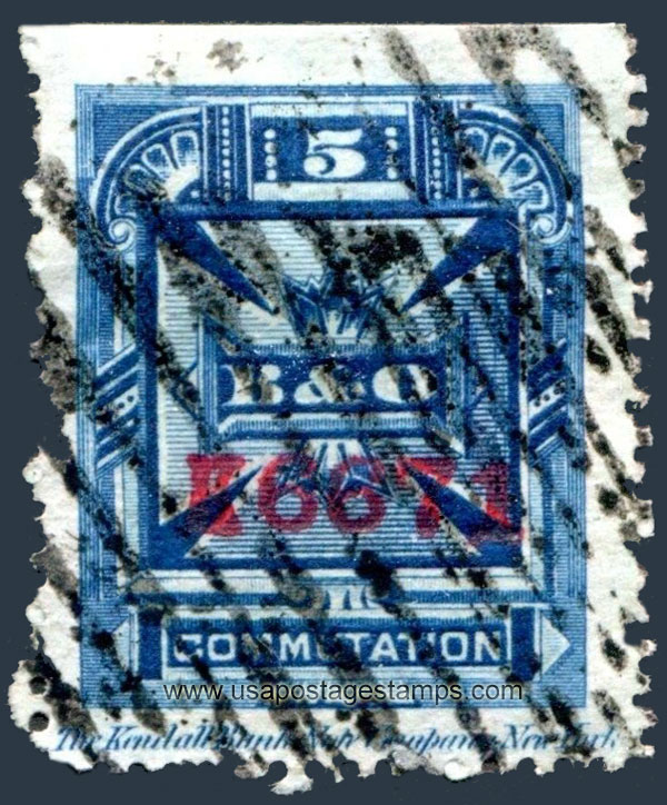 US 1885 Baltimore & Ohio Telegraph Companies 'Commutation' 5c. Scott. 3T2