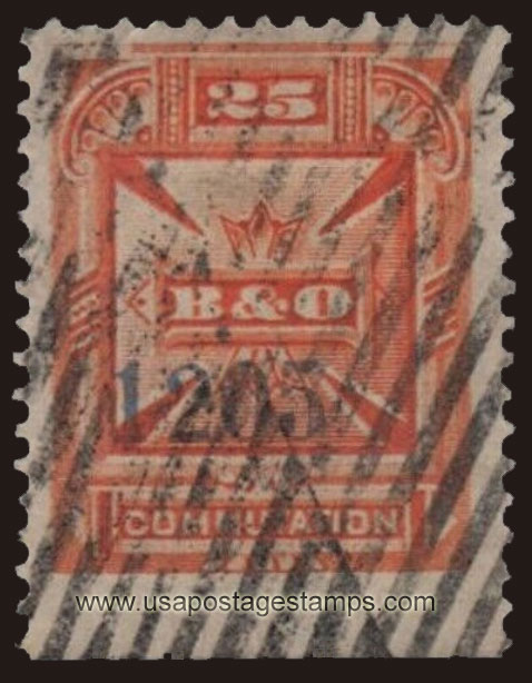 US 1885 Baltimore & Ohio Telegraph Companies 'Commutation' 25c. Scott. 3T4