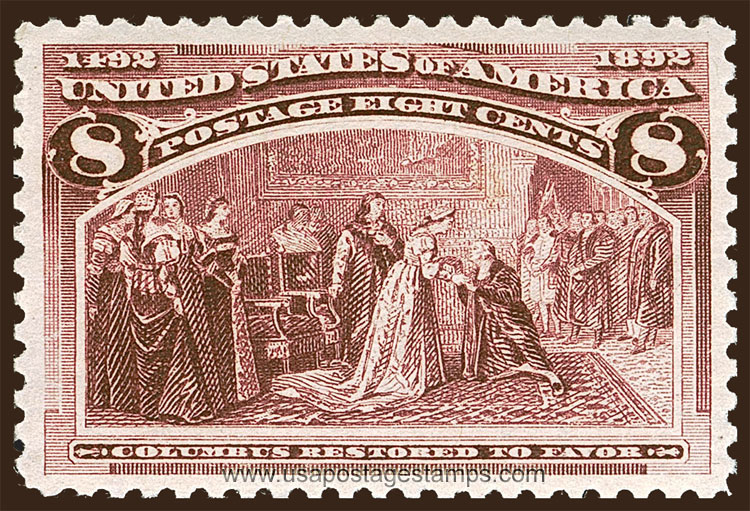 US 1893 Columbian Exposition 'Columbus Restored to Favor' 8c. Scott. 236