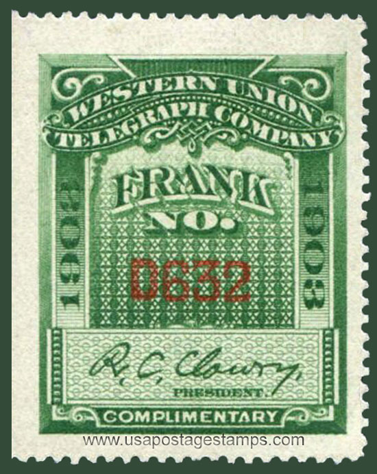 US 1903 Western Union Telegraph Company 'Frank' 0c. Scott. 16T34