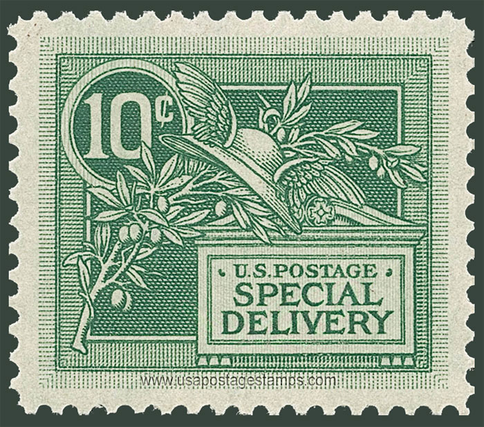 US 1908 Special Delivery - Helmet of Mercury and Olive Branch 10c. Scott. E7