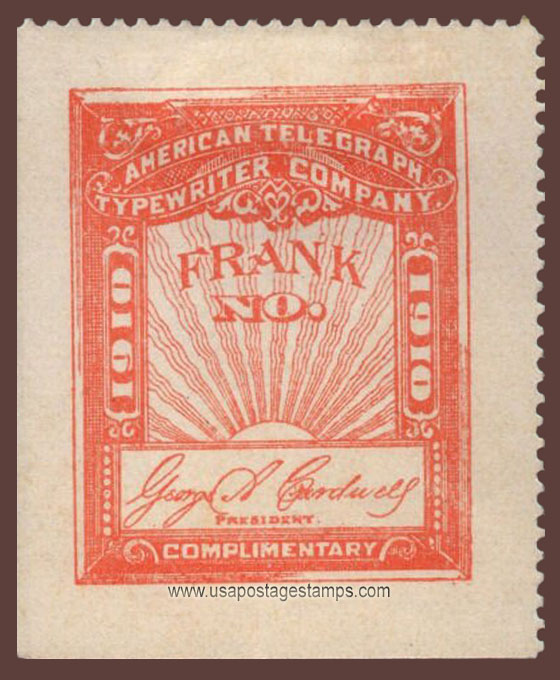 US 1910 American Telegraph Typewriter Company 'Frank' 0c. Barefoot ATT1