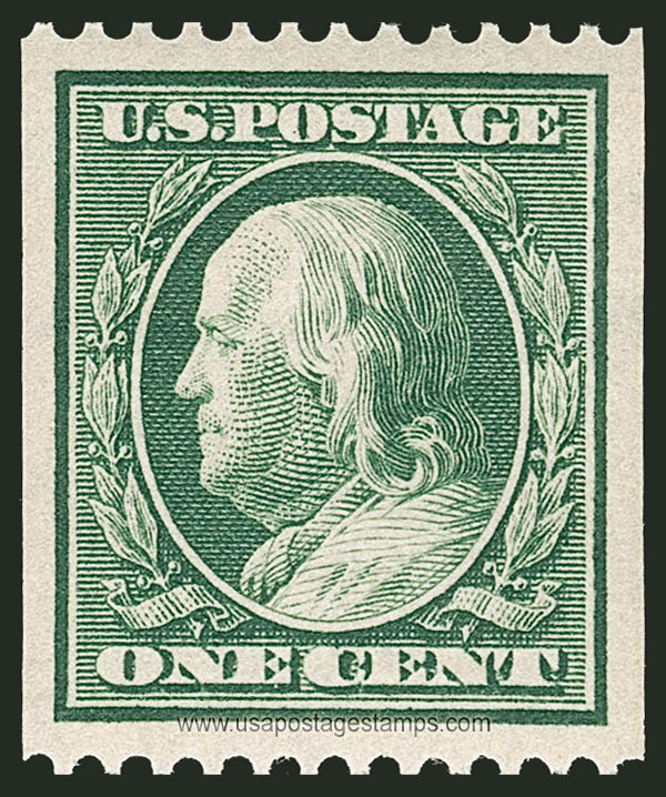 US 1910 Benjamin Franklin (1706-1790) Coil 1c. Scott. 385
