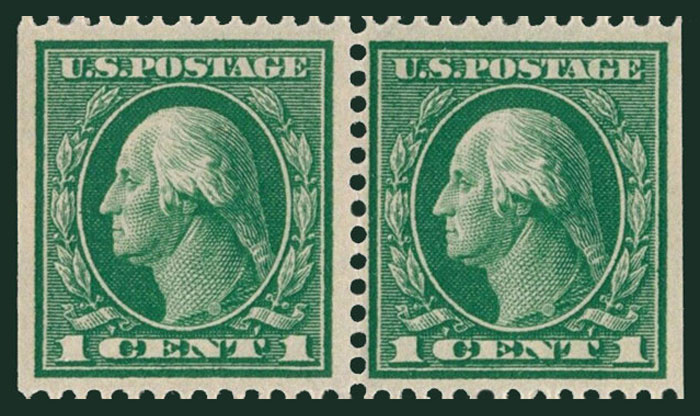 US 1912 George Washington (1732-1799) Se-tenant 1c.x2 Michel 189Dl/Dr