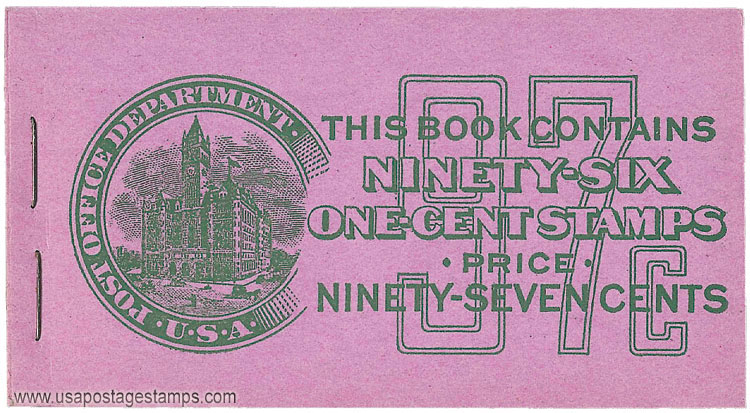 US 1914 George Washington (1732-1799) 97c. Unexploded Booklet Scott. BK42
