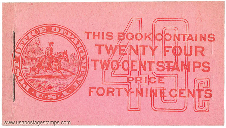 US 1914 George Washington (1732-1799) 49c. Unexploded Booklet Scott. BK45